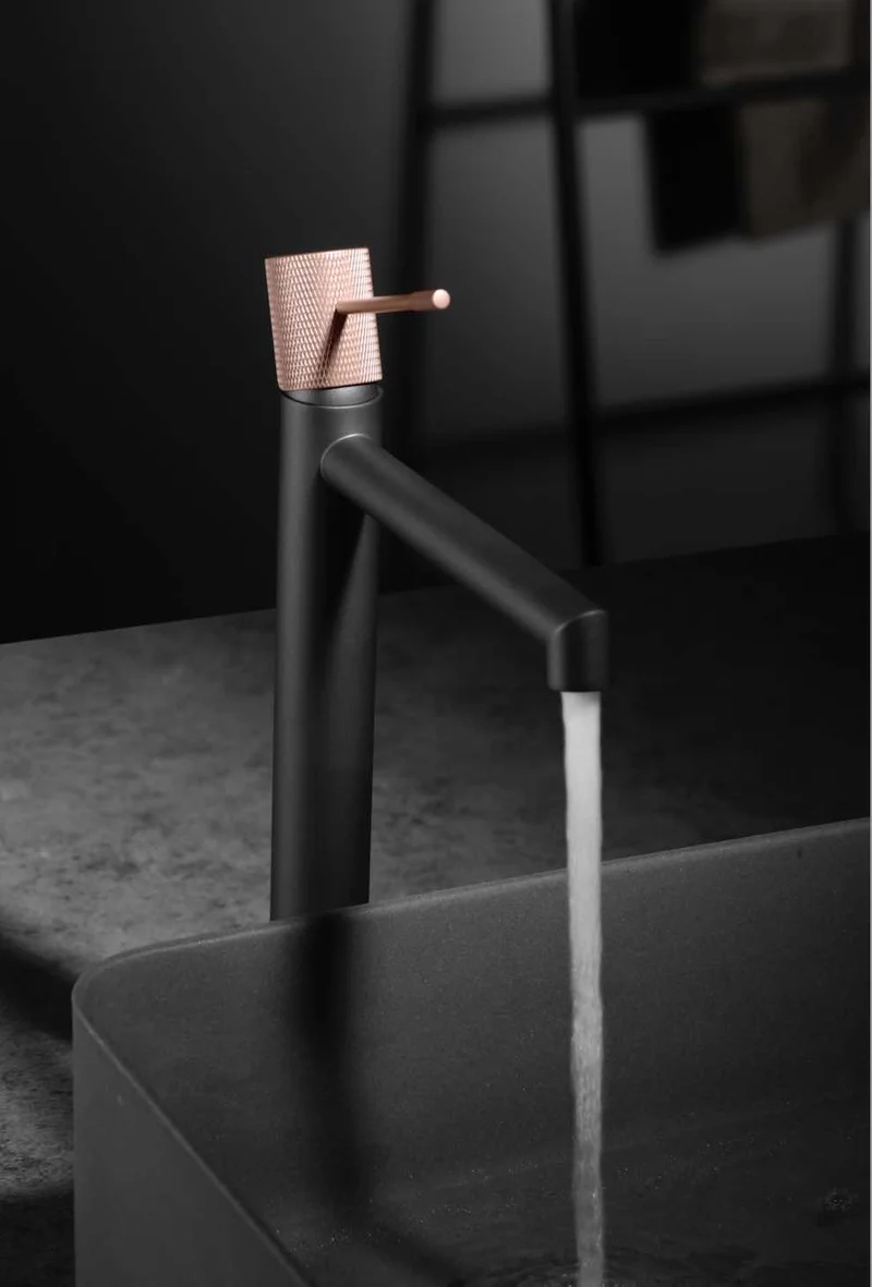 Grifería Monomando Lavabo Alto Line Gris Mate Champagne - Imex
