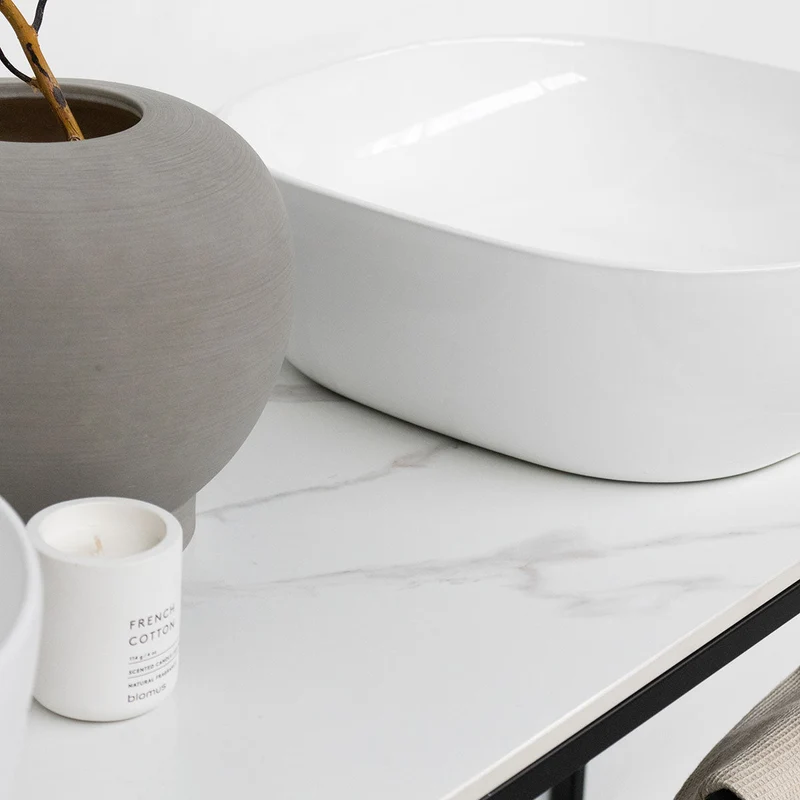 Mueble de baño industrial - Jules - Cerámica blanca - Alexis 5 - (150 cm)