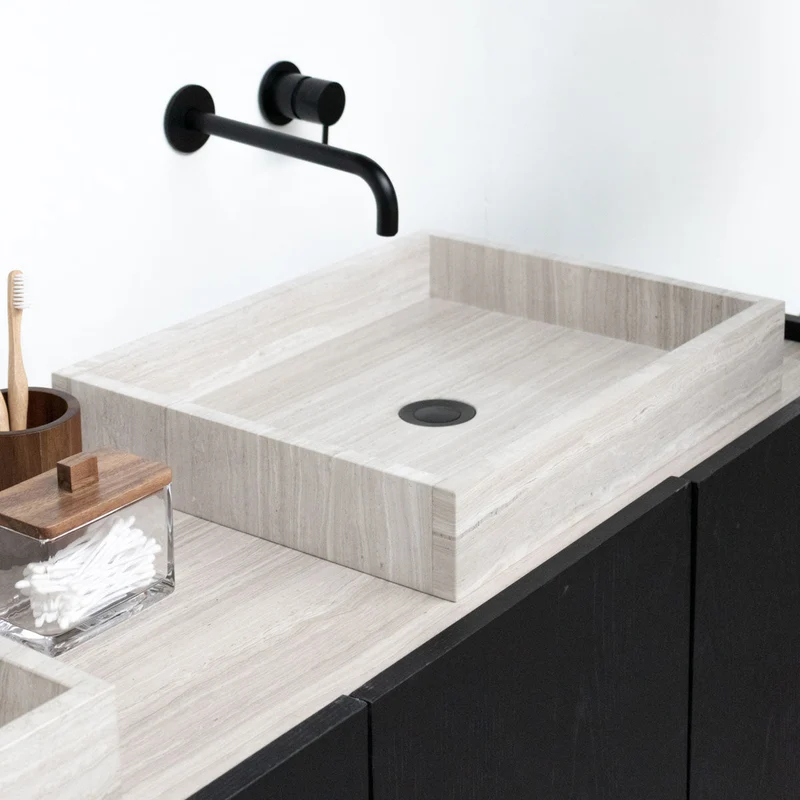 Mobiliario de baño - Mármol negro - Lavabo George Beige - (154cm) - Felix