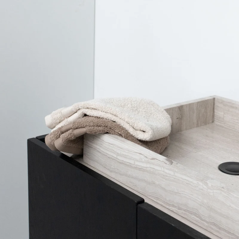 Mobiliario de baño - Mármol negro - Lavabo George Beige - (154cm) - Felix
