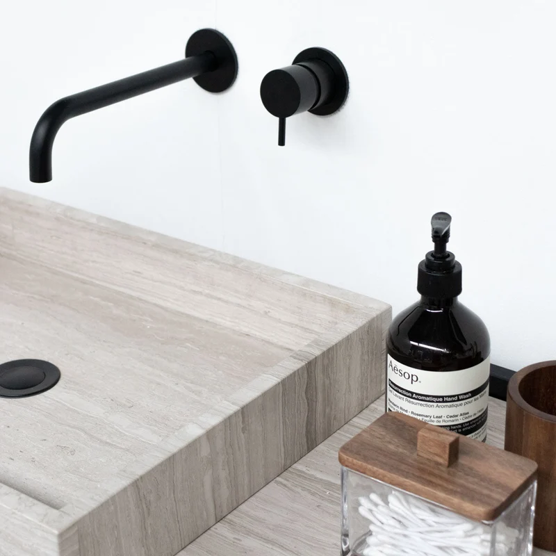 Mobiliario de baño - Mármol negro - Lavabo George Beige - (154cm) - Felix