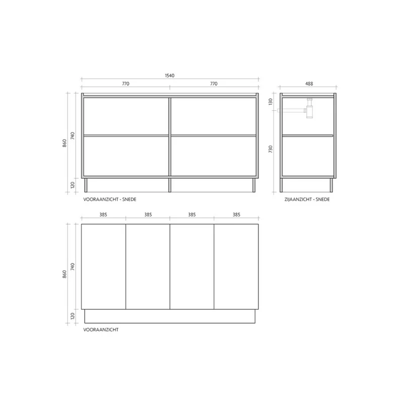 Mobiliario de baño - Mármol negro - Lavabo George Beige - (154cm) - Felix