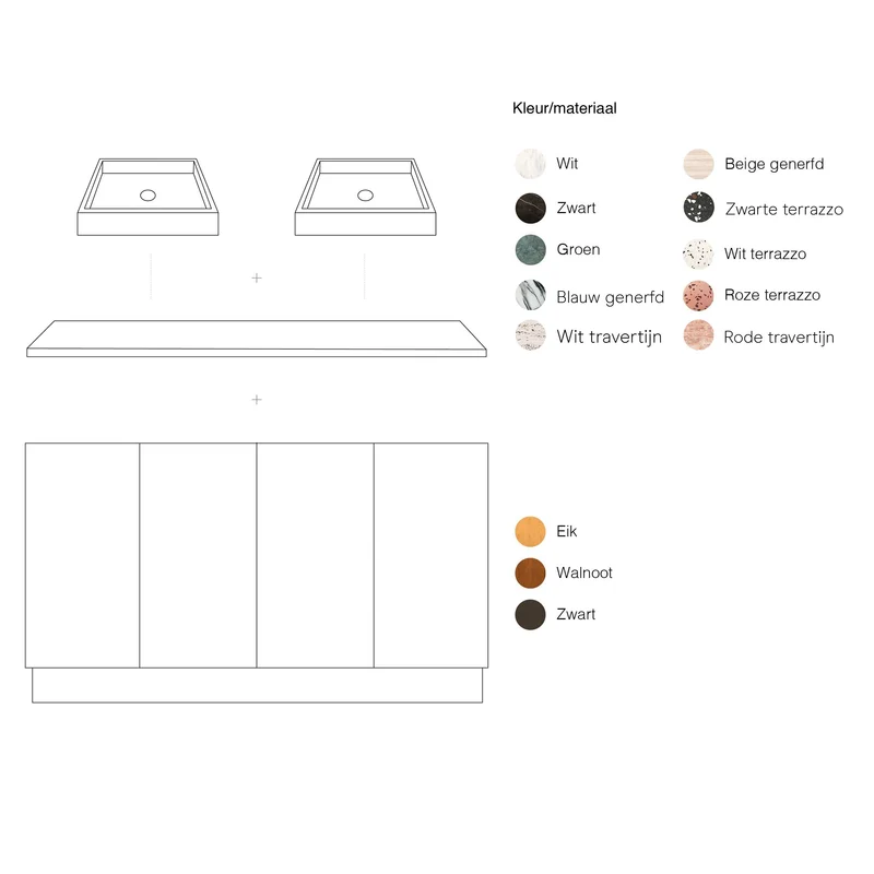 Mobiliario de baño - Mármol negro - Lavabo George Beige - (154cm) - Felix