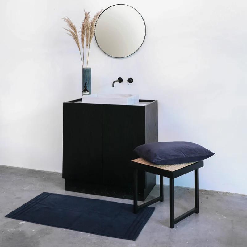 Mueble de baño - Lavabo Mármol Blanco - Roble Negro - (84 cm) - Felix