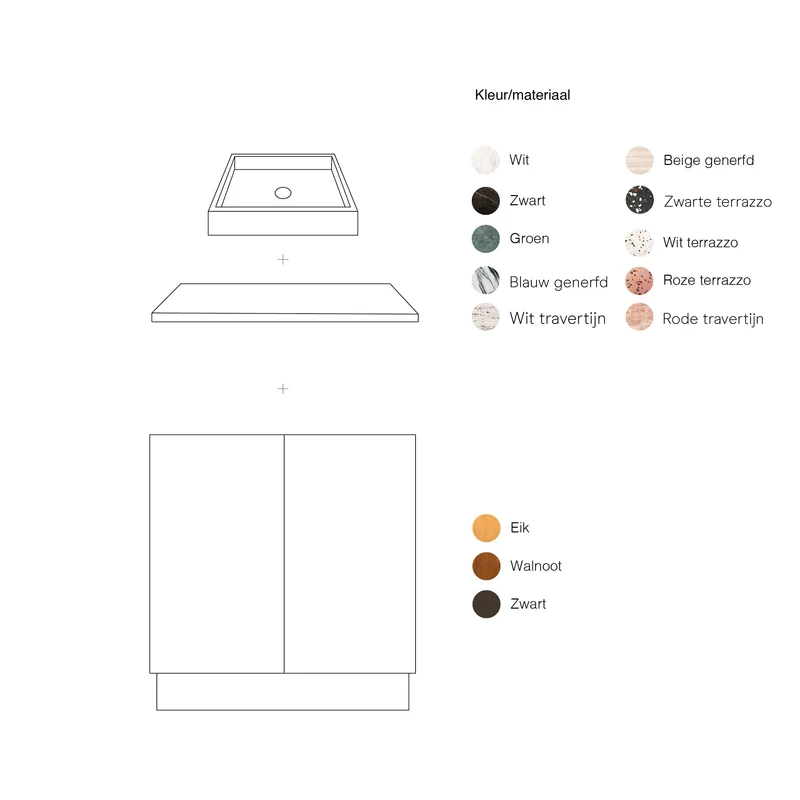 Mueble de baño - Lavabo Mármol Blanco - Roble Negro - (84 cm) - Felix