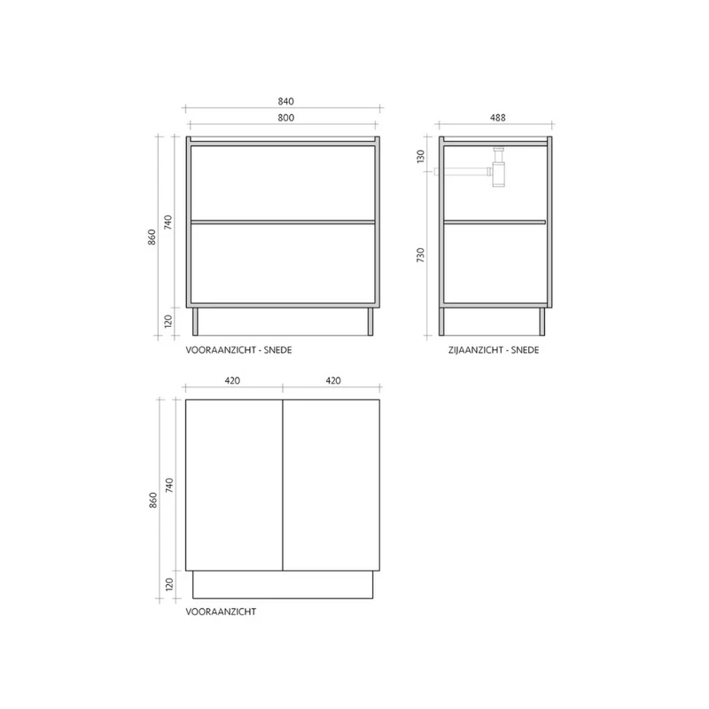 Mueble de baño - Lavabo Mármol Blanco - Roble Negro - (84 cm) - Felix