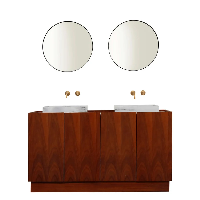 Mobiliario de baño - Lavabo Mármol Blanco - George I - Nogal - (154cm) - FELIX