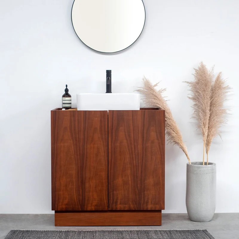 Mueble de baño - Lavabo Mármol Blanco - Alexis VI - Nogal - (84 cm) - FELIX