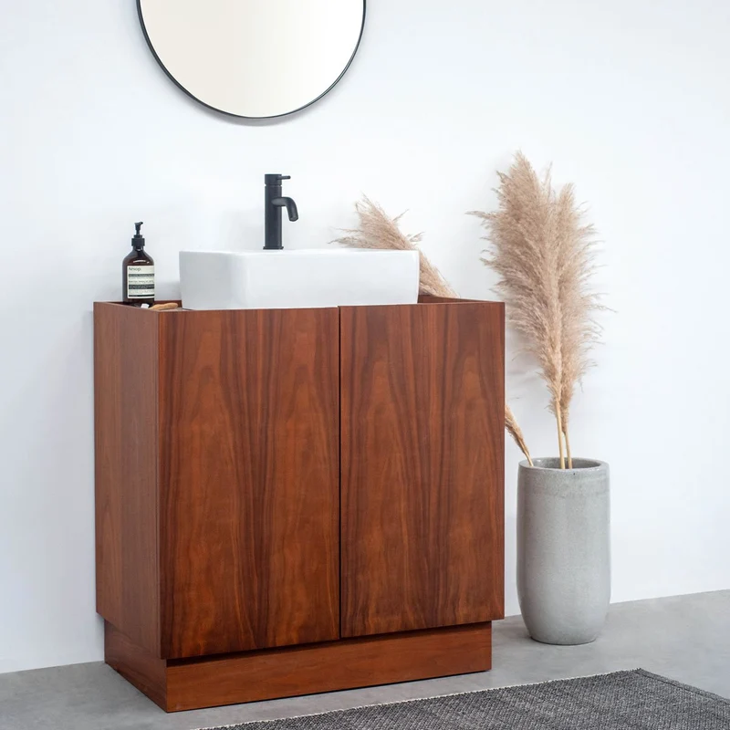 Mueble de baño - Lavabo Mármol Blanco - Alexis VI - Nogal - (84 cm) - FELIX