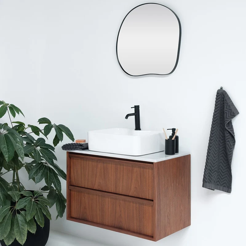 Mueble de baño Fien - Nogal - Alexis - Losa de mármol - 80 cm