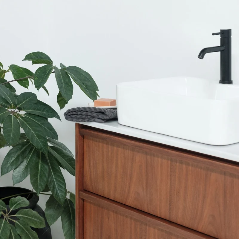 Mueble de baño Fien - Nogal - Alexis - Losa de mármol - 80 cm