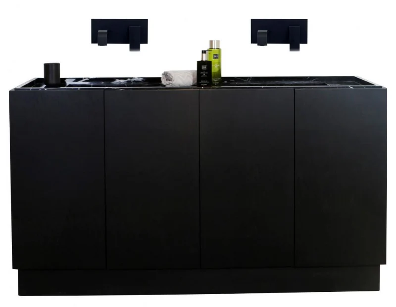 Mobiliario de baño - Mármol negro - Lavabo Basiel Negro - (154cm) - Felix