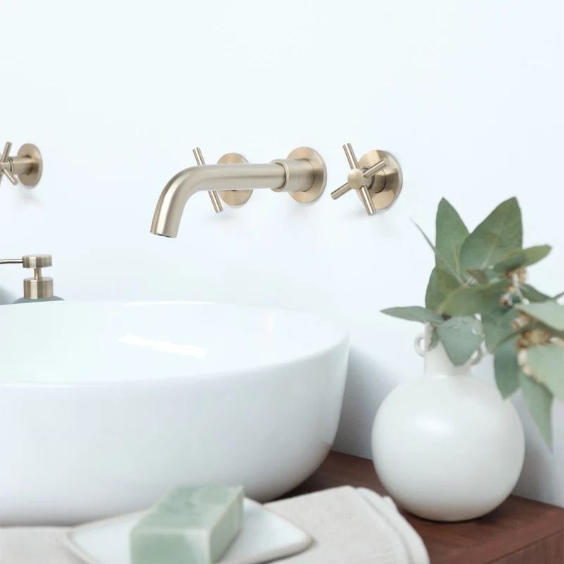 Mueble de baño de nogal 120 cm con lavabos de porcelana - Alexis II - Fien