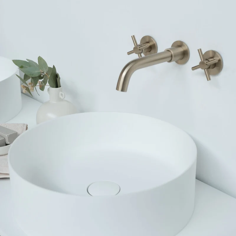 Mueble de baño Ann corto - Nogal - Lavabo Sims - Placa superior Arcly