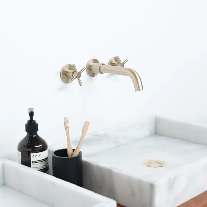 Mueble de baño de mármol Fien Nogal - 120 cm