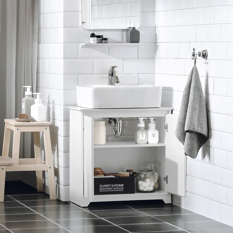 SoBuy BZR108-W Mueble para Debajo del Lavabo