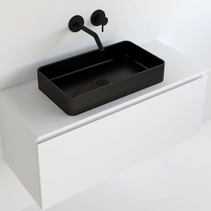 Lavabo Sobreencimera Kepler Negro Mate 61cm - Cerámica - Maderó Atelier