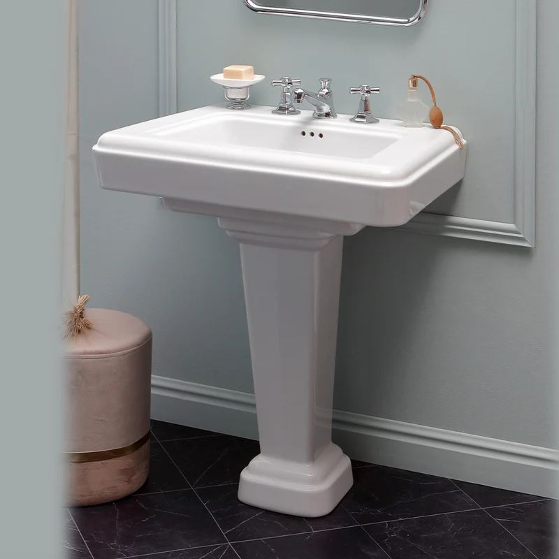 Lavabo Mediano con Pedestal Fifties Vintage | Cerámica Italiana Balneo Toscia 75cm