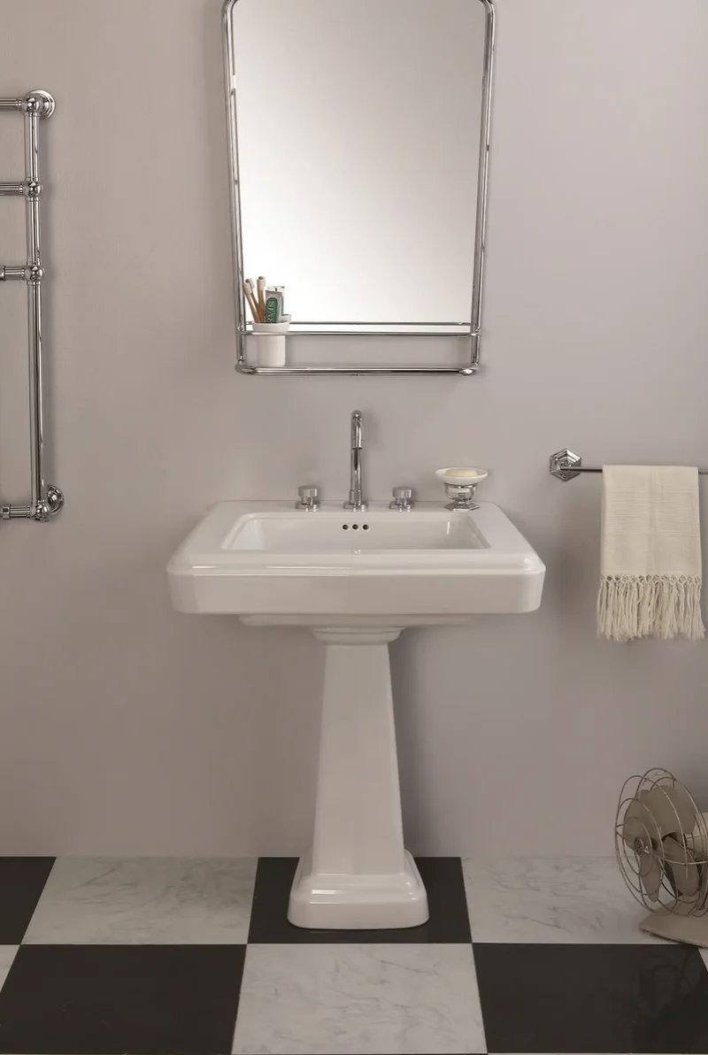 Lavabo Mediano con Pedestal Fifties Vintage | Cerámica Italiana Balneo Toscia 75cm