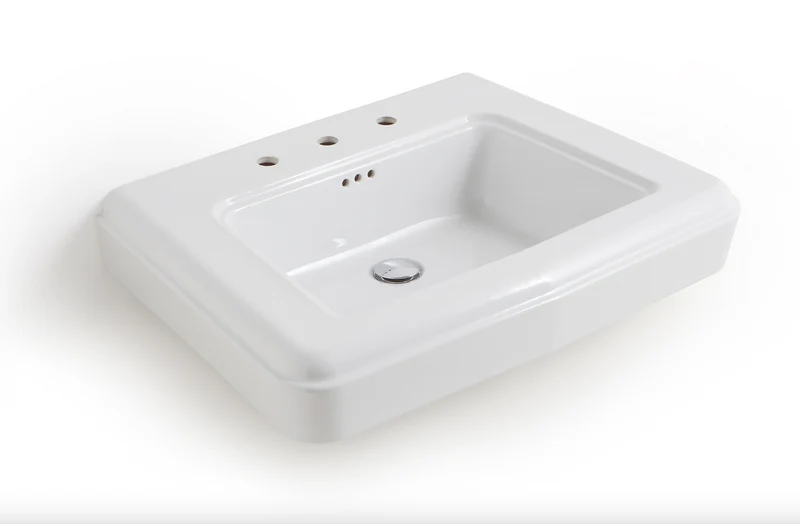 Lavabo Mediano con Base Metálica Fifties Vintage | Balneo Toscia 75cm