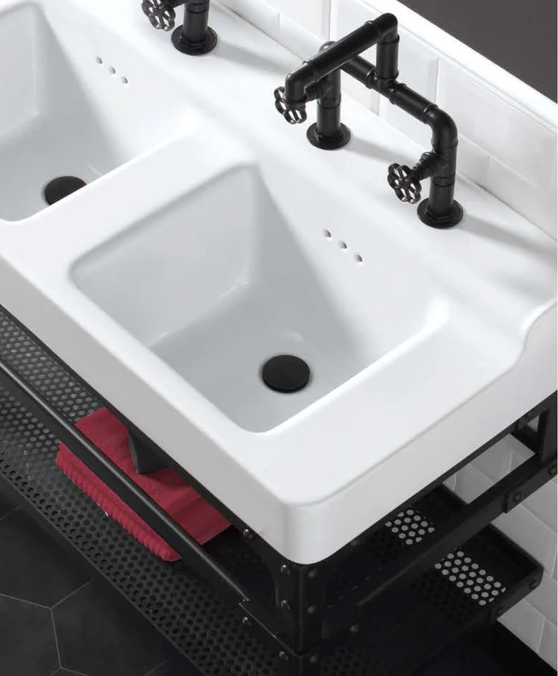 Grifería lavabo puente alto Industrialis de Balneo Toscia estilo Industrial