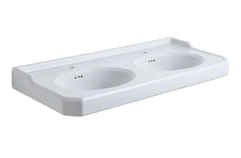 Lavabo Extragrande Doble Seno Provence 700 con Patas Metálicas - Balneo Toscia Estilo Clásico