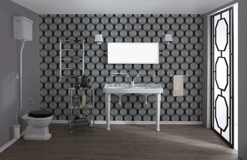 Lavabo Extragrande Doble Seno Provence 700 con Patas Cerámica - Balneo Toscia Estilo Clásico