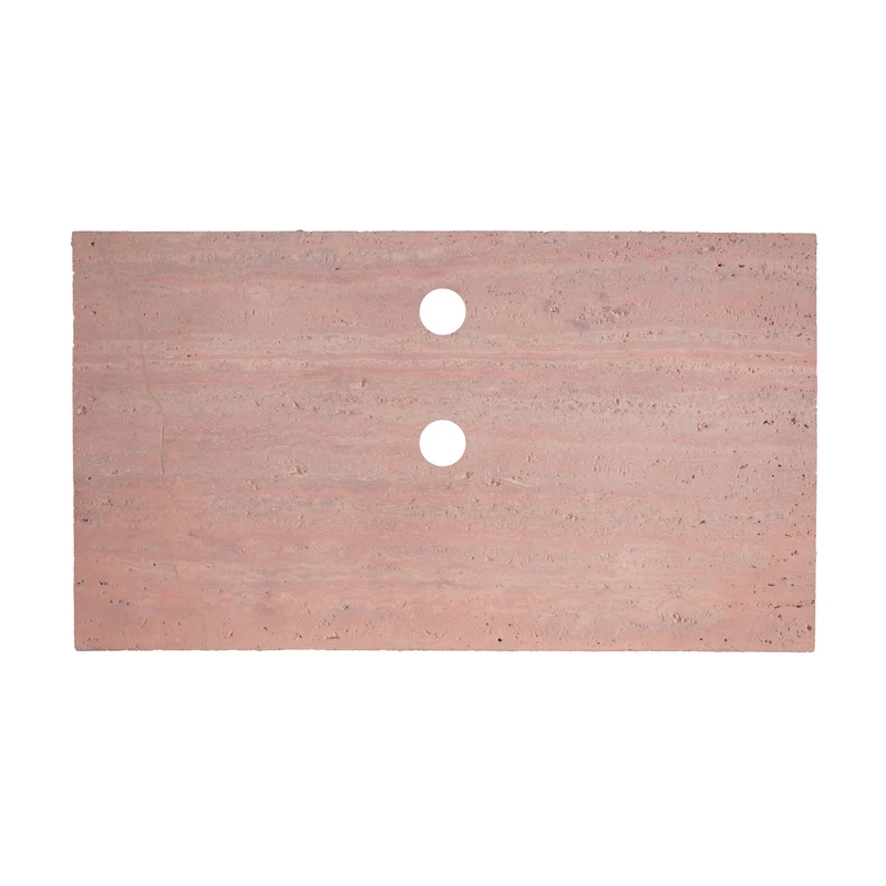 Plato de lavabo de travertino - Arenisca roja - Marcel - 80 cm