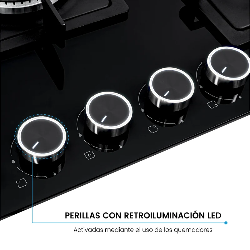 Estufa de Empotrar Challenger Aura Gas Natural SAU 6771, Negro