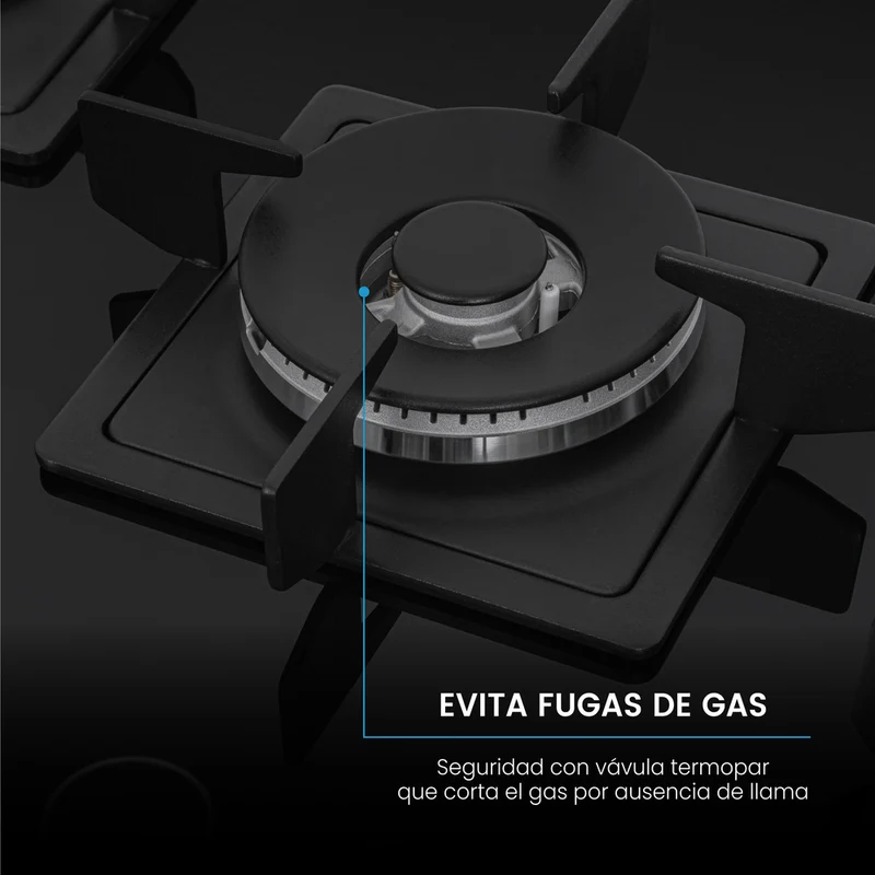 Estufa de Empotrar Challenger Aura Gas Natural SAU 6771, Negro