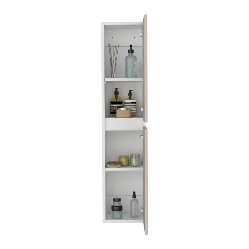 Mueble Auxiliar para Baño High, Capri y Kronos Blanco, con Espacio para Almacenar Objetos y es de Fácil Instalación ZF