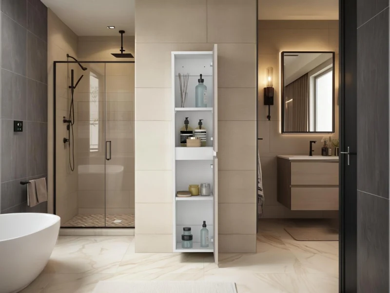 Mueble Auxiliar para Baño High, Capri y Kronos Blanco, con Espacio para Almacenar Objetos y es de Fácil Instalación ZF