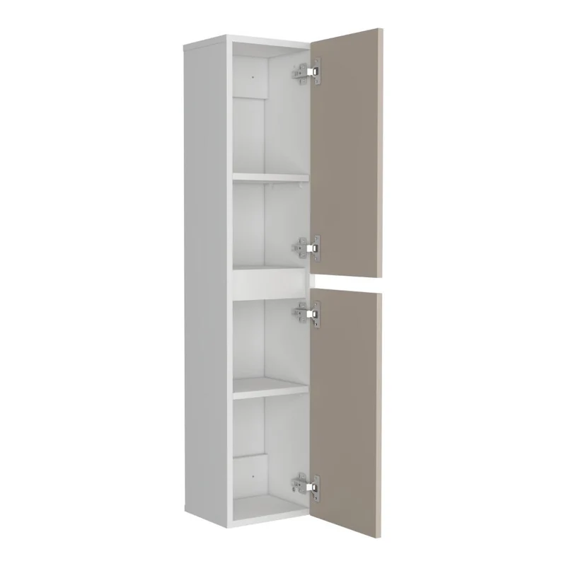 Mueble Auxiliar para Baño High, Capri y Kronos Blanco, con Espacio para Almacenar Objetos y es de Fácil Instalación ZF
