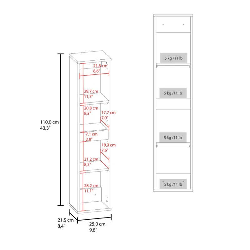 Mueble Auxiliar para Baño High, Capri y Kronos Blanco, con Espacio para Almacenar Objetos y es de Fácil Instalación ZF