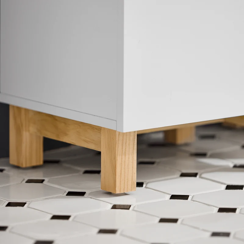 SoBuy BZR93-W Mueble para Ropa Sucia con 1 Cesto y 1 Cajón 34 x 30 x 90 cm
