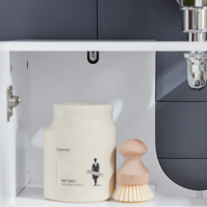 SoBuy BZR92-W Mueble para Debajo del Lavabo con 2 Puertas y Estante
