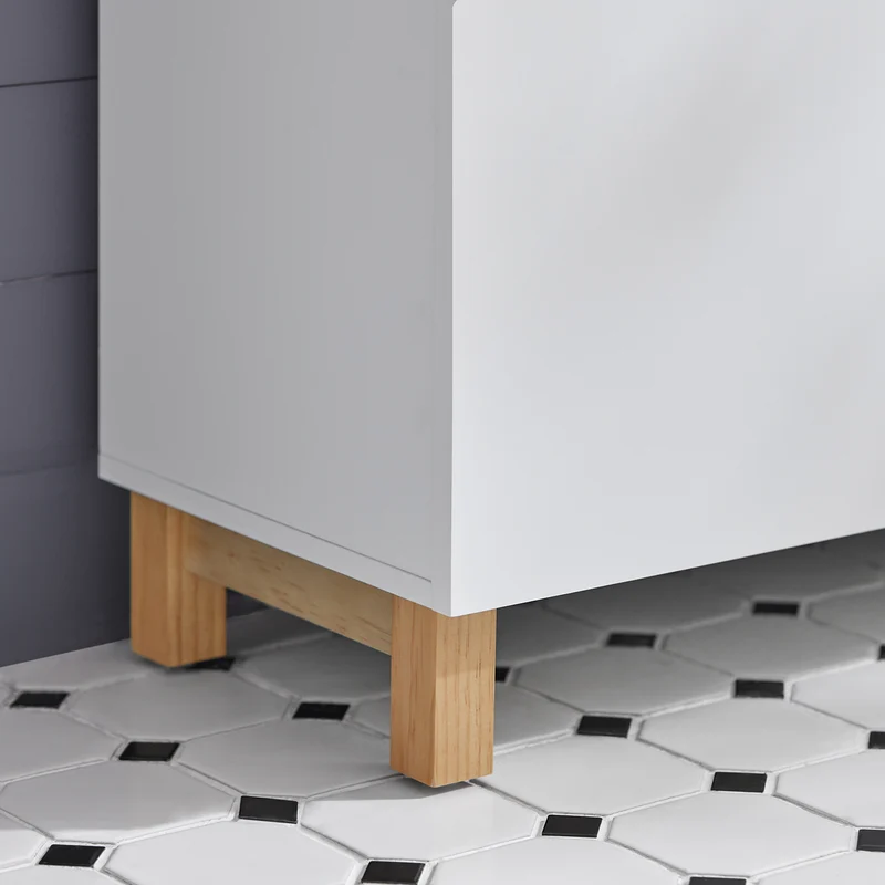 SoBuy BZR92-W Mueble para Debajo del Lavabo con 2 Puertas y Estante