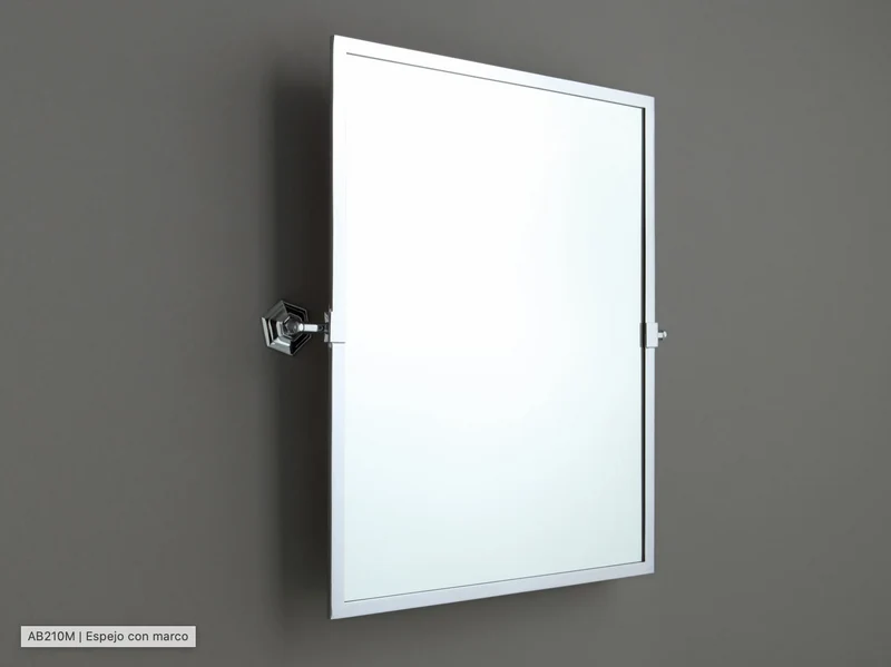 Espejo Baño Rectangular Basculante Marco Metálico 57x76cm | Estilo Clásico Italia