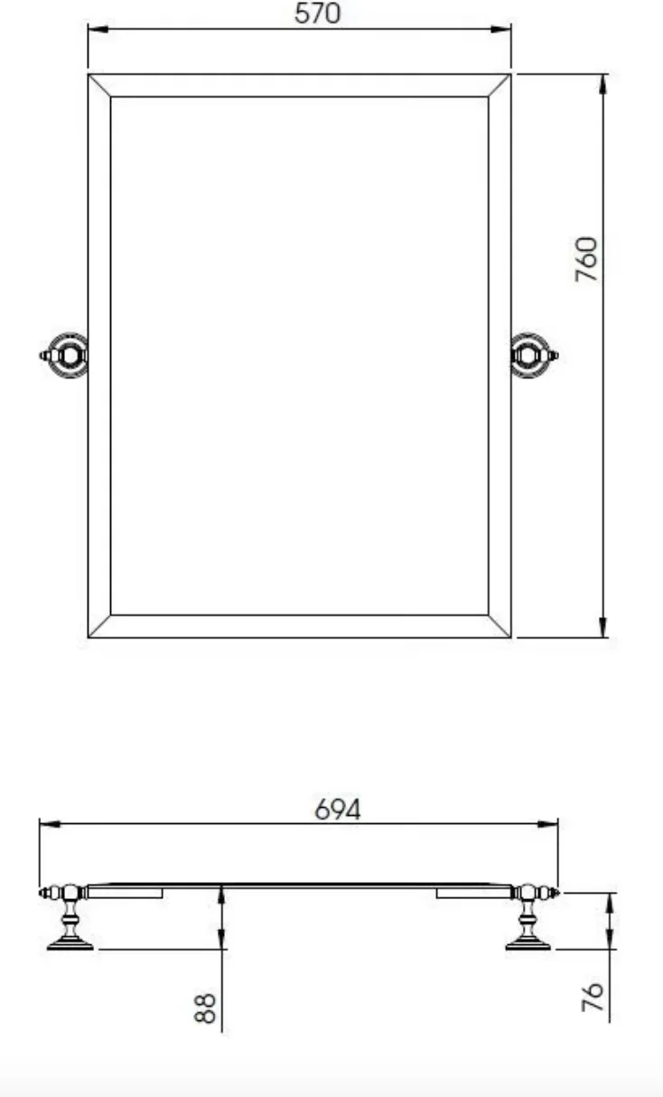 Espejo Rectangular Basculante 57x76cm - Balneo Toscia Estilo Clásico