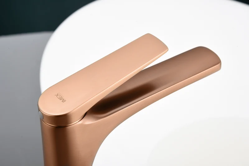 Grifería Lavabo Monomando Oro Rosa Cepillado Delos - Imex | Elegancia Cálida