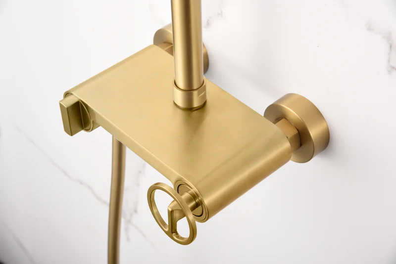 Columna de Ducha Oro Cepillado Olimpo - Imex | Barra Ducha Premium