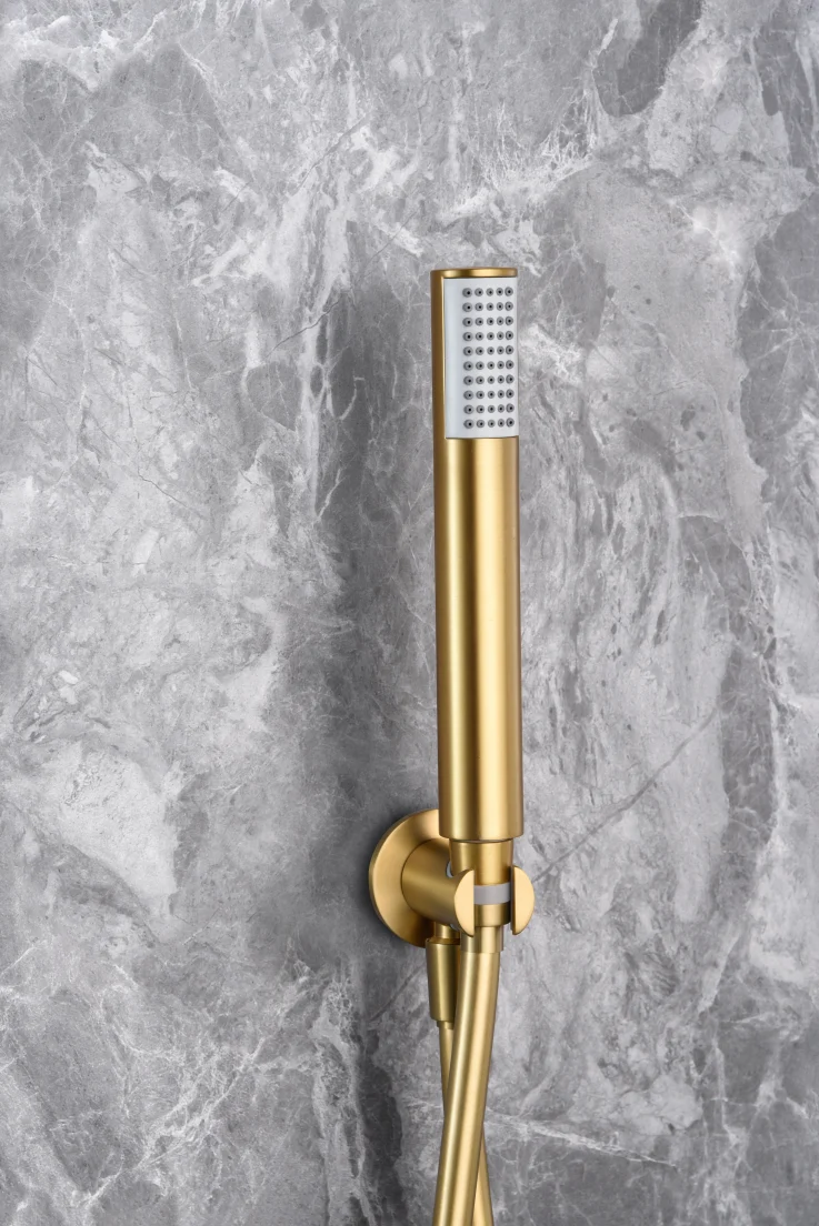 Conjunto Ducha Empotrada Oro Cepillado Olimpo - Imex | Diseño Premium