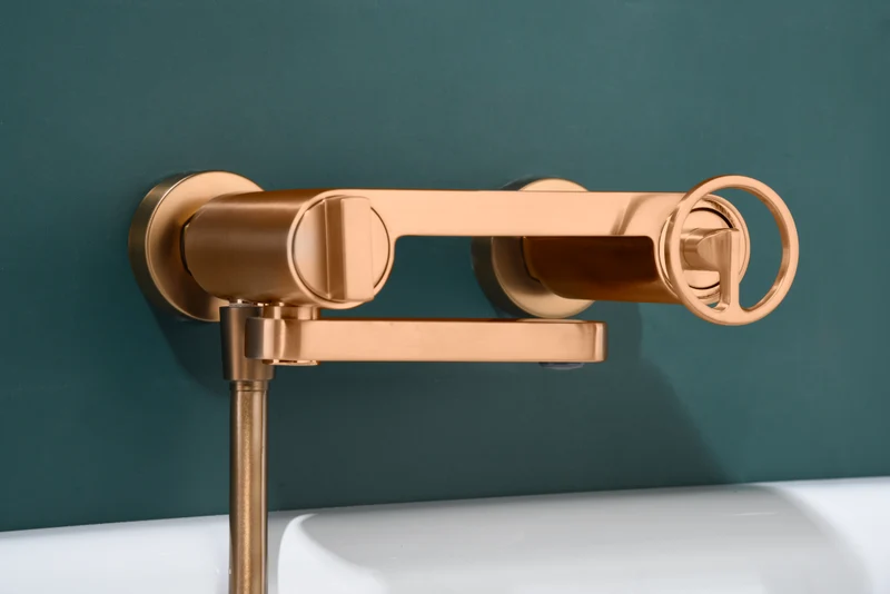 Grifería Bañera y Ducha Oro Rosa Cepillado Olimpo - Imex | Acabado Premium