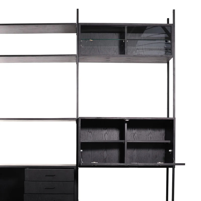 Armario de pared extensible negro - Negro (92×230cm)