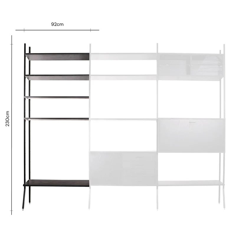 Armario de pared extensible negro - Negro (92×230cm)