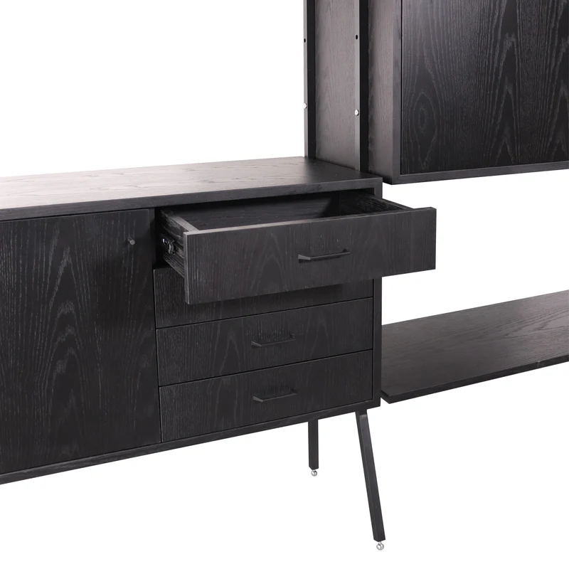 Armario de pared extensible negro - Negro (92×230cm)