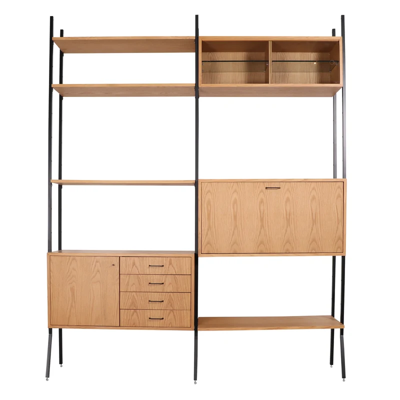 Estantería escandinava - Roble - L186 × Al230cm