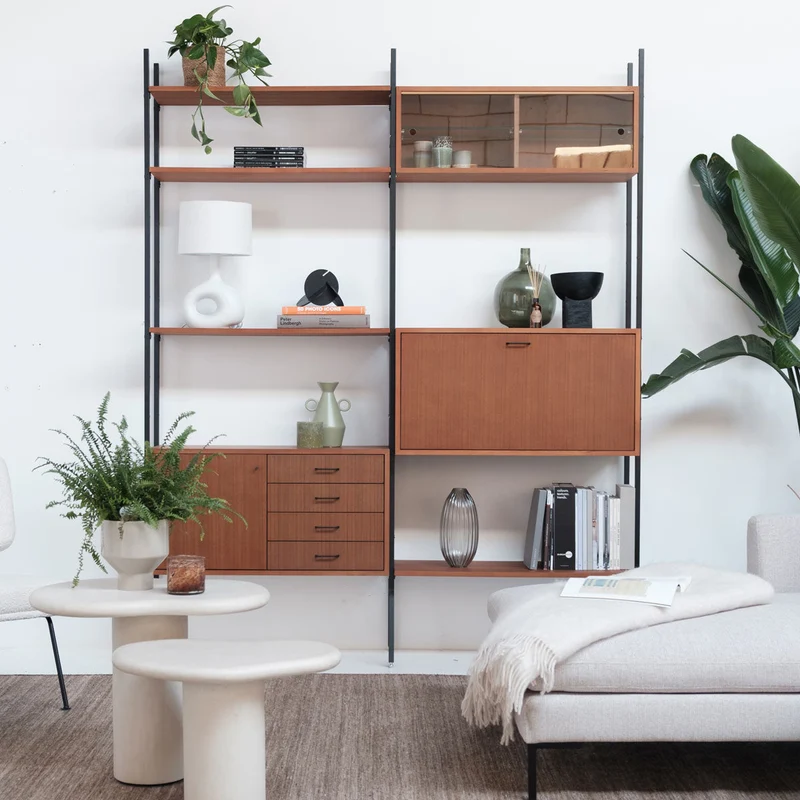 Mueble de pared vintage - Teca - 186×230cm