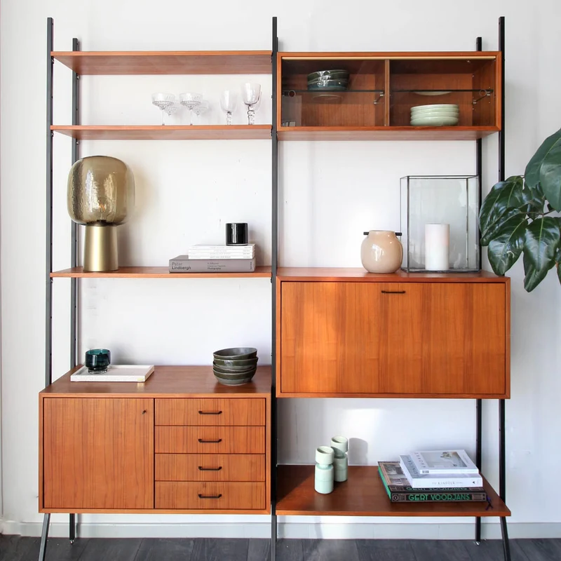 Mueble de pared vintage - Teca - 186×230cm