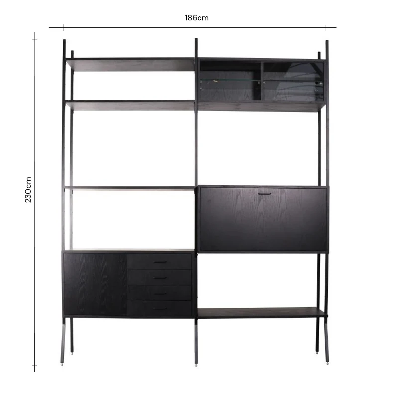 Armario de pared negro - 186×230cm